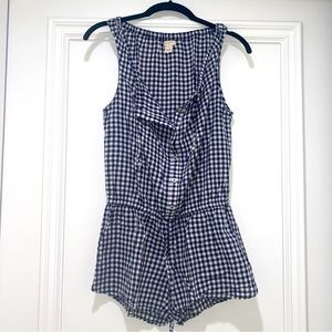 JCrew Gingham Romper Outfit